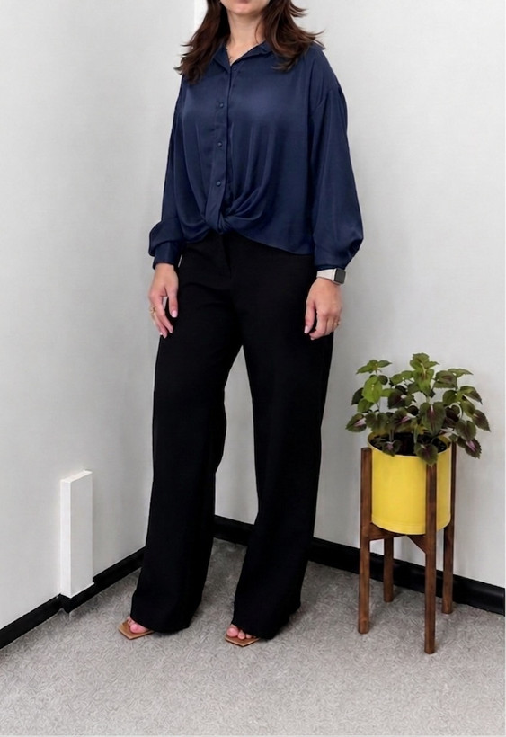 شومیز گره ای ساتن طرحدار