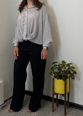 شومیز گره ای ساتن طرحدار