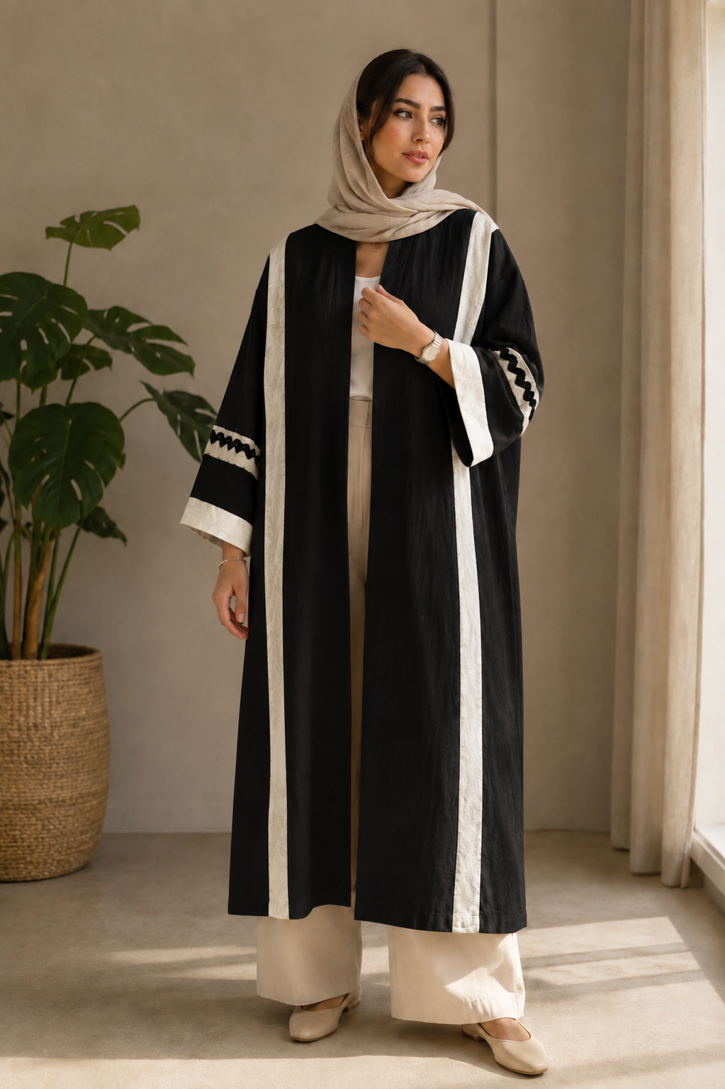 مانتو عبایی خامه دوزی شده